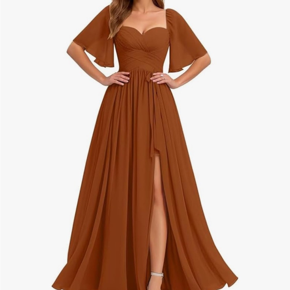 Elegant Brown Evening Gown